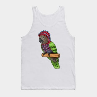 Hawk headed parrot bird cartoon illustration Tank Top